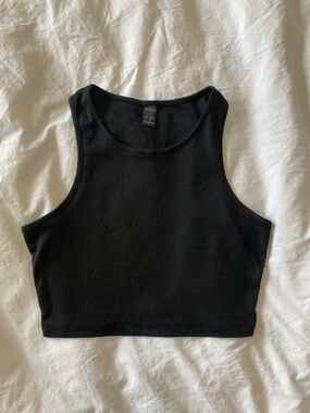 SHEIN Black Ribbed Cropped Tank